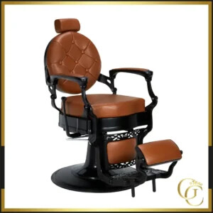 Fauteuil Barbier Vintage Check Br - Fauteuil de coiffure Barbier Check Br - Chaise Barbier Vintage Check Br - mobilier de coiffure professionnel