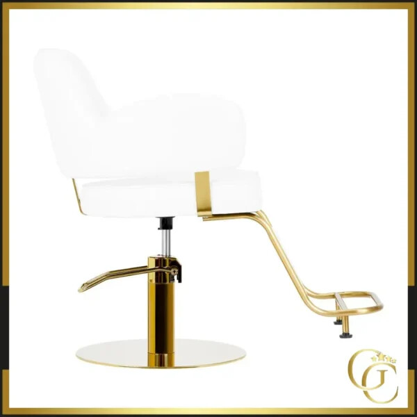 Fauteuil de Coiffure Linz NQ OR-BLANC - Fauteuil de Coiffure Linz NQ OR-BLANC - Chaise de coiffure professionnel - fauteuil de coiffure professionnel - mobilier de coiffure haut de gamme