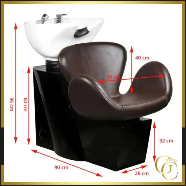 Bac à shampooing ODA Brown - Bac de lavage ODA Brown - Bac à shampooing salon de coiffure - unité de lavage salon de coiffure - mobilier de coiffure professionnel
