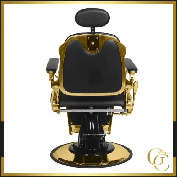 Fauteuil Barbier LEO Gold Black - chaise Barbier LEO Gold Black - Fauteuil de Barbier LEO Gold Black - Fauteuil de coiffure LEO Gold Black - mobilier de coiffure haut de gamme