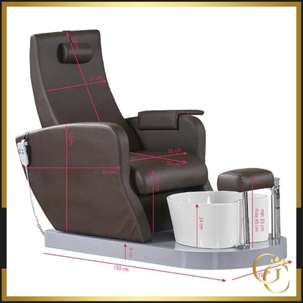 Pedikürestuhl Spa Elektrische Massage Azzurro 016C Braun - Pedikürestuhl Elektrische Azzurro 016C Braun - High-End Kosmetikmöbel - Pedikürestuhl SPA Massage Azzurro - Ästhetik Stuhl Elektrische Azzurro 016B Braun