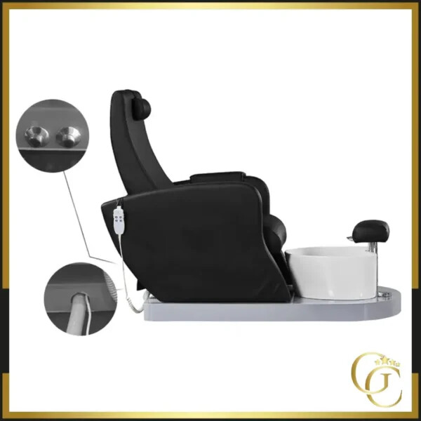 fauteuil de pédicure Spa Électrique Massant Azzurro 016C Noir - Fauteuil Pédicure Électrique Azzurro 016C Noir - Mobilier esthétique haut de gamme - Chaise pédicure SPA massant Azzurro - Fauteuil Esthétique Électrique Azzurro 016B Noir