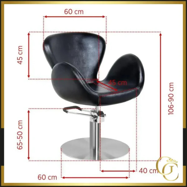 Fauteuil de Coiffure ODA Black - Chaise de coiffure ODA Black - fauteuil salon de coiffure - Chaise salon de coiffure - mobilier de coiffure professionnel