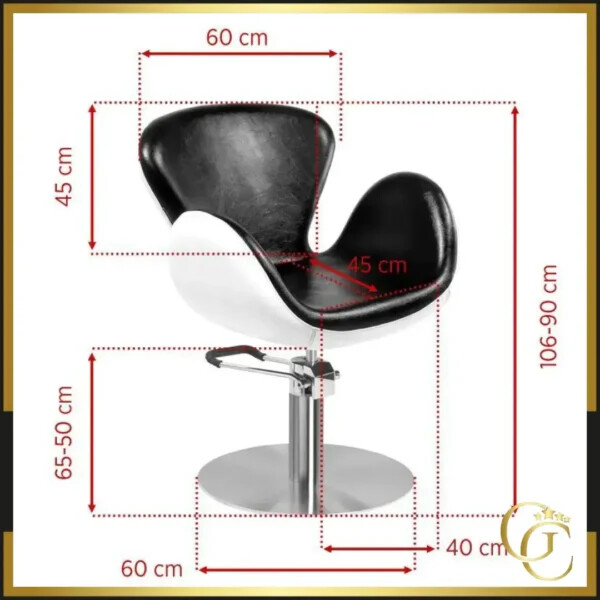 Fauteuil de Coiffure ODA Black & White - Chaise de coiffure ODA Black & White - fauteuil salon de coiffure - Chaise salon de coiffure - mobilier de coiffure professionnel