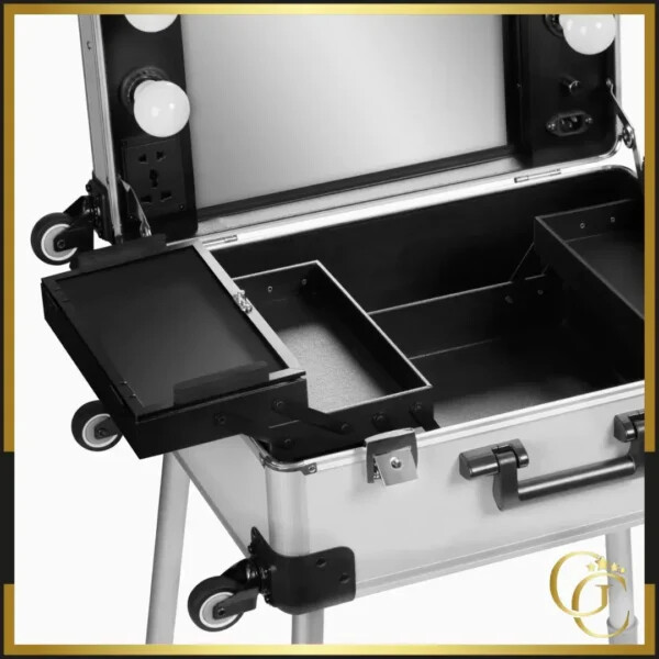 Make-up-Koffer Viola Silber - Make-up-Tisch Viola Silber - professioneller Make-up-Tisch - professionelle Kosmetikmöbel - professionelle Kosmetikmöbel