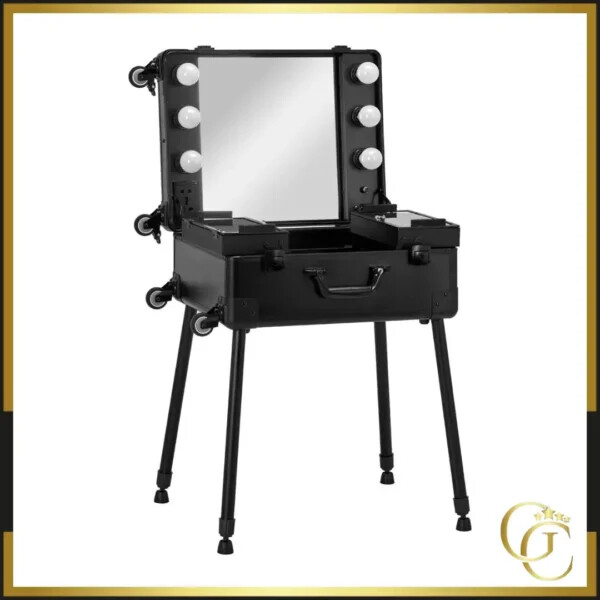 Viola black make-up case - Viola black make-up table - professional make-up table - professional make-up furniture - professional beauty furniture