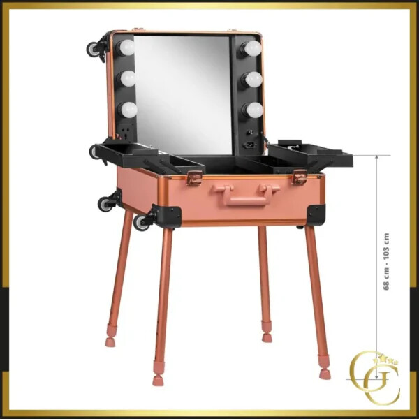 Schminkkoffer Viola Rose- Schminktisch Viola Rose - professioneller Schminktisch - professionelle Schminktische - professionelle Kosmetikmöbel - professionelle Kosmetikmöbel