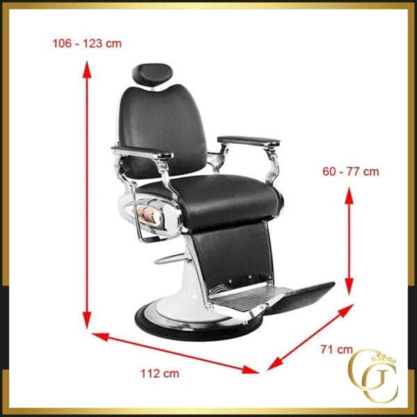 Fauteuil Barbier Bastos Black - Fauteuil de Barbier Bastos Black - chaise de barbier Professionnel Bastos Black - Fauteuil de coiffure Bastos Black - mobilier de coiffure haut de gamme