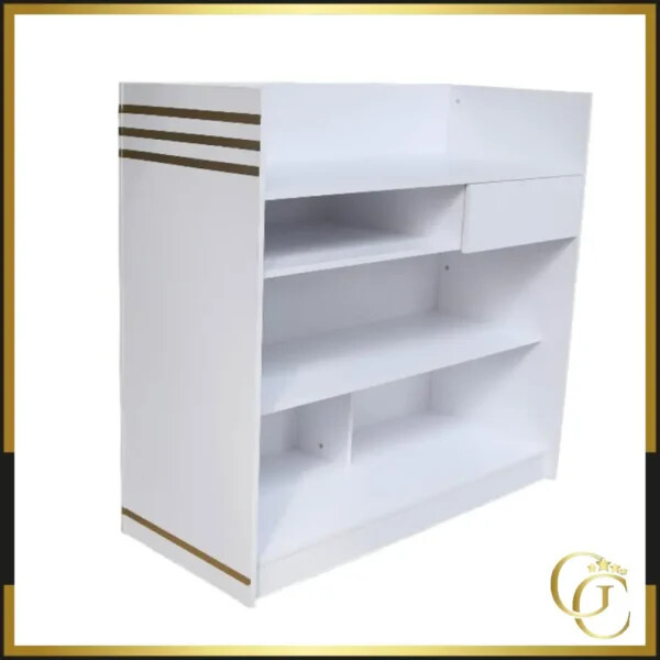 Comptoir d’Accueil Perla - Comptoir caisse Perla - Meuble de réception Perla - Meuble d’accueil pour salon de coiffure - mobilier de coiffure professionnel