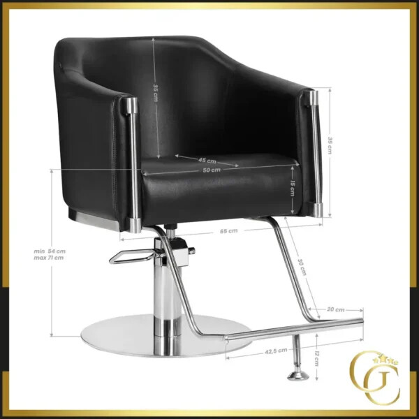 Fauteuil de Coiffure NOUR Black - Chaise de coiffure NOUR Black - Meuble pour salon de coiffure - Mobilier de coiffure professionnel - Fauteuil de coupe NOUR