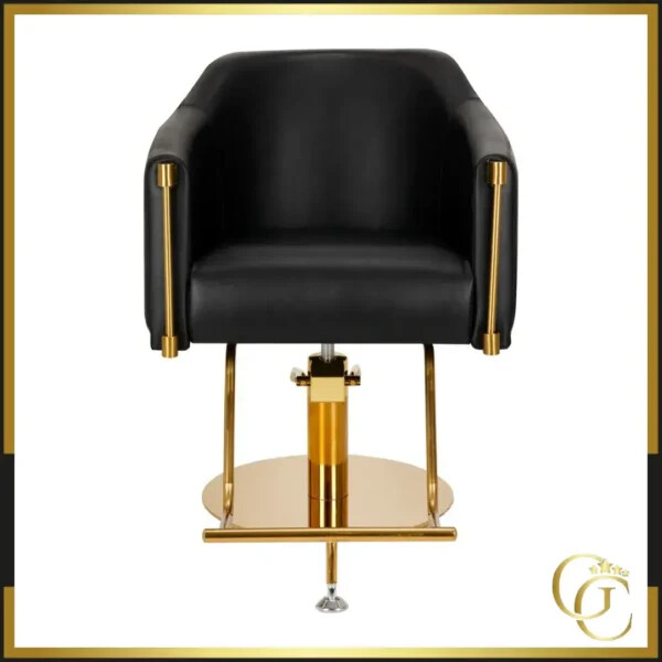 Fauteuil de Coiffure NOUR Black Gold - Chaise de coiffure NOUR Black Gold - Meuble pour salon de coiffure - Mobilier de coiffure professionnel - Fauteuil de coupe NOUR