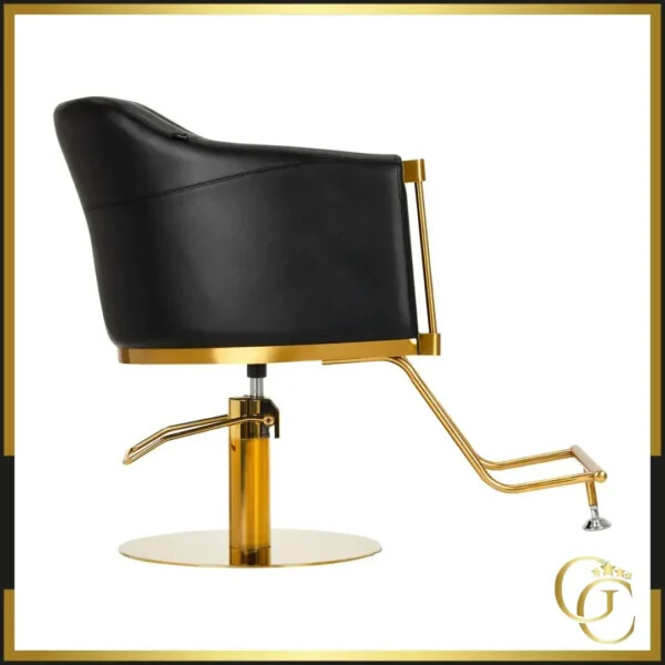Fauteuil de Coiffure NOUR Black Gold - Chaise de coiffure NOUR Black Gold - Meuble pour salon de coiffure - Mobilier de coiffure professionnel - Fauteuil de coupe NOUR