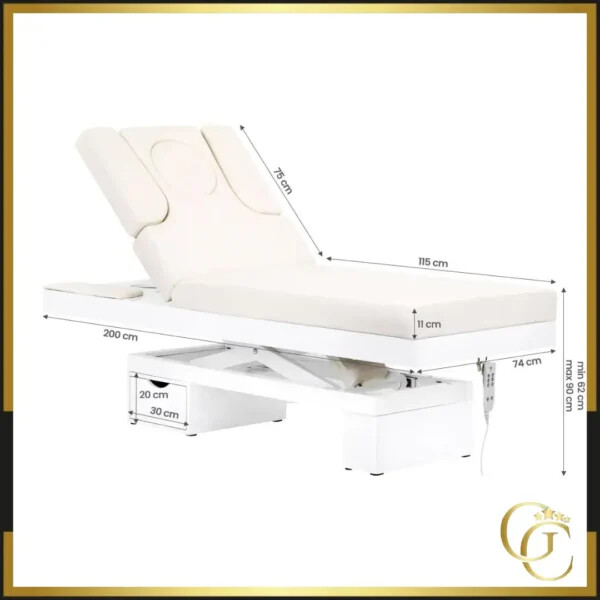Elektrische Kosmetikliege Azzurro - Elektrische Massageliege Azzurro - professionelle Kosmetikliege - Kosmetikmöbel für den SPA-Salon - professionelle Kosmetikmöbel