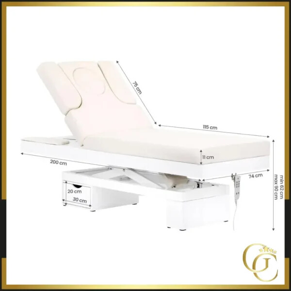 Elektrische Kosmetikliege Azzurro - Elektrische Massageliege Azzurro - professionelle Kosmetikliege - Kosmetikmöbel für den SPA-Salon - professionelle Kosmetikmöbel