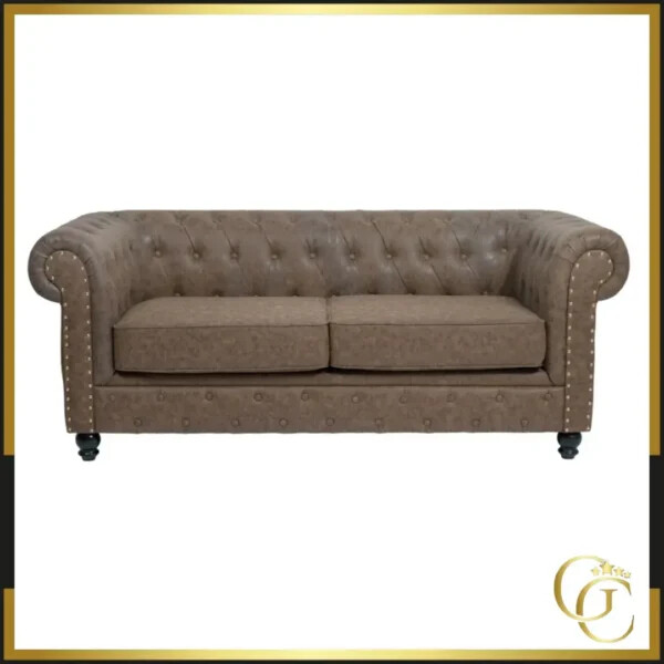 canapé d'attente YORK marron -. canapé salle d'attente YORK marron - meuble pour salon de coiffure - canapé pour salon de coiffure - canapé style Chesterfield