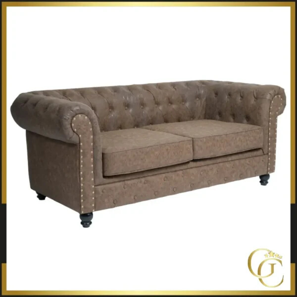 canapé d'attente YORK marron -. canapé salle d'attente YORK marron - meuble pour salon de coiffure - canapé pour salon de coiffure - canapé style Chesterfield